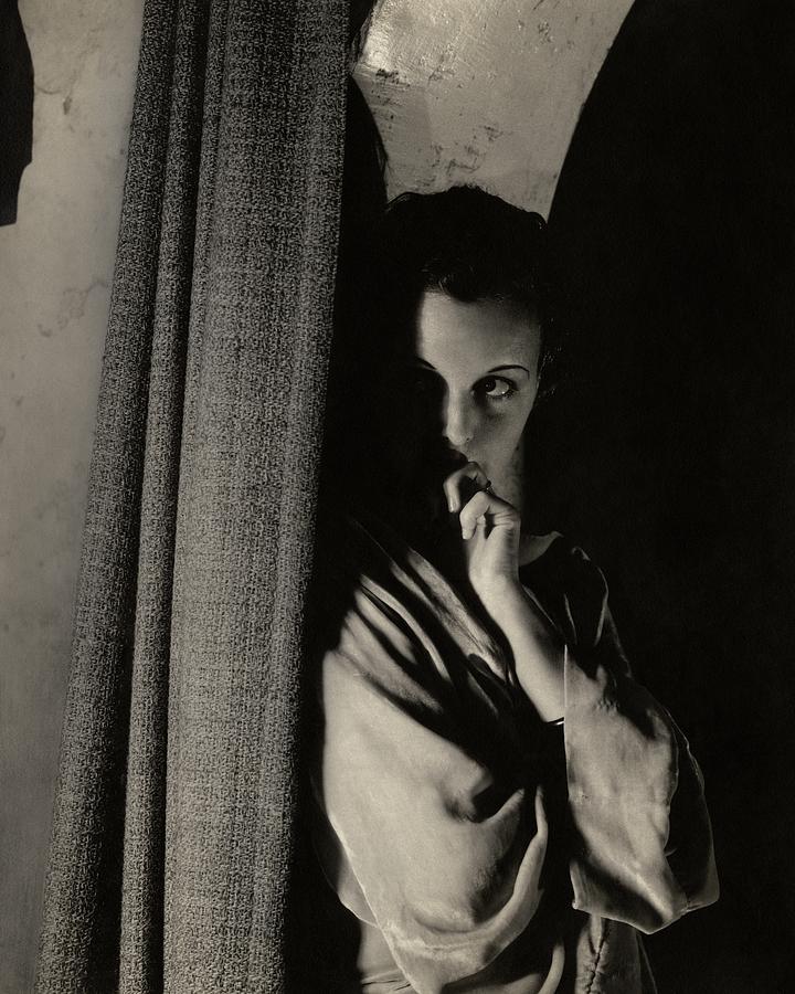 Mary Astor By A Curtain Photograph by Edward Steichen