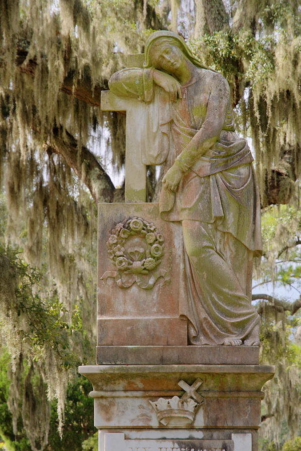 Mary at cross grave statue Photograph by Bradford Martin