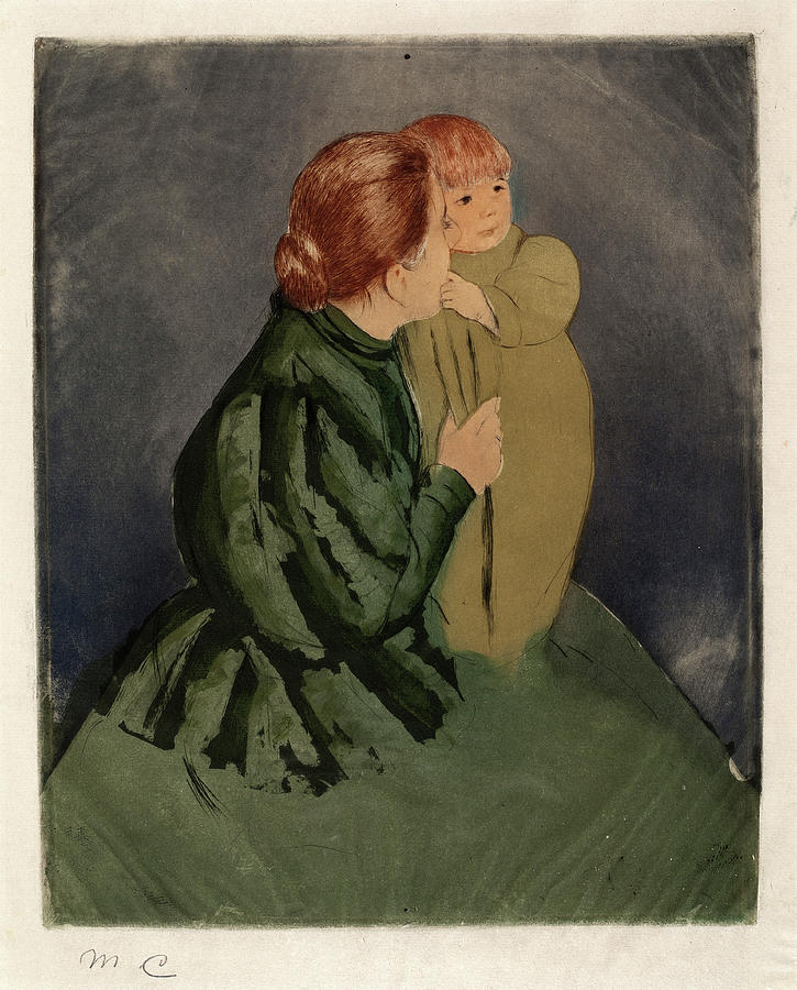 Mary Cassatt, Peasant Mother And Child, American Drawing by Quint Lox ...