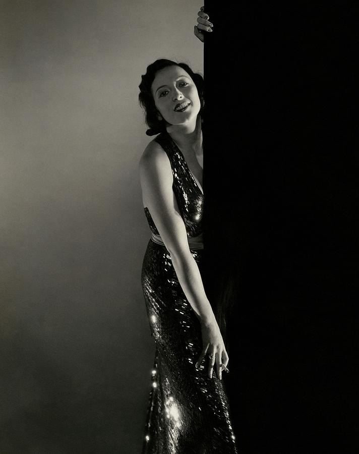 Mary Duncan Wearing A Sequin Dress Photograph by Edward Steichen