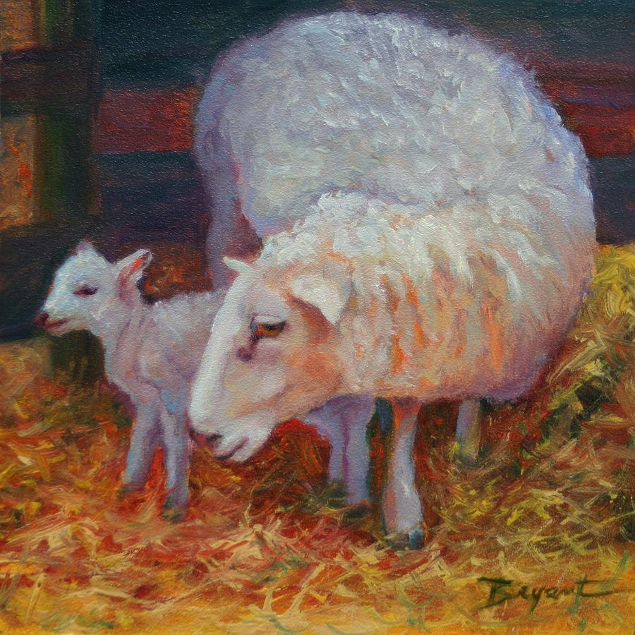 Sheep Painting - Mary Had a Little Lamb by Debra Bryant