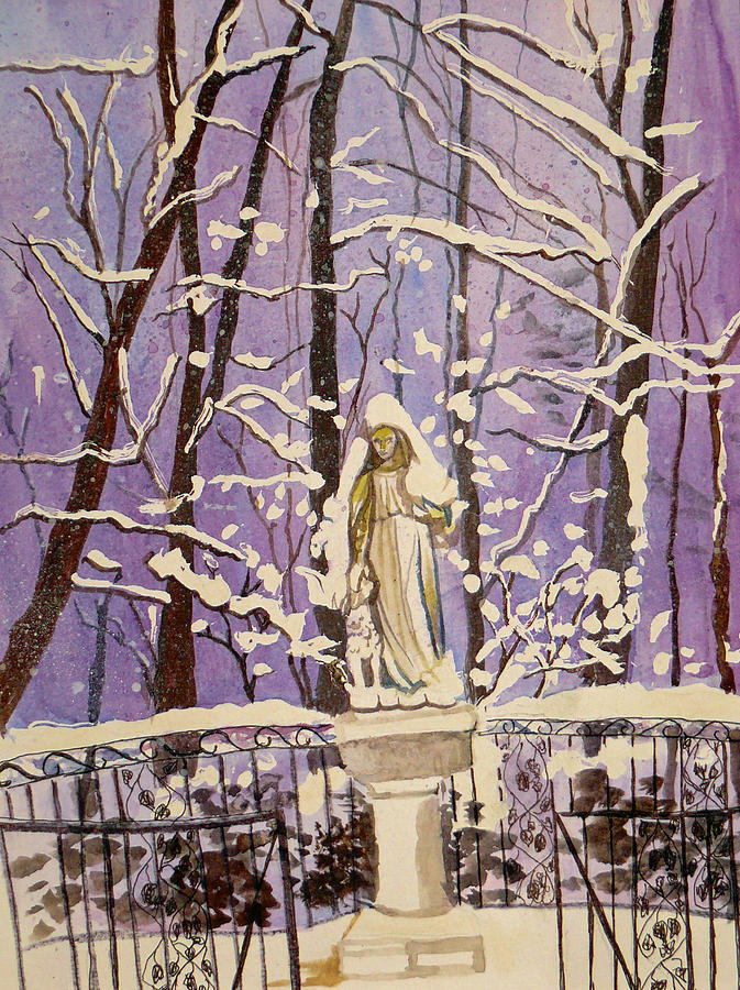 Blessed Mother Painting - Mary in Snow by Susan Duda