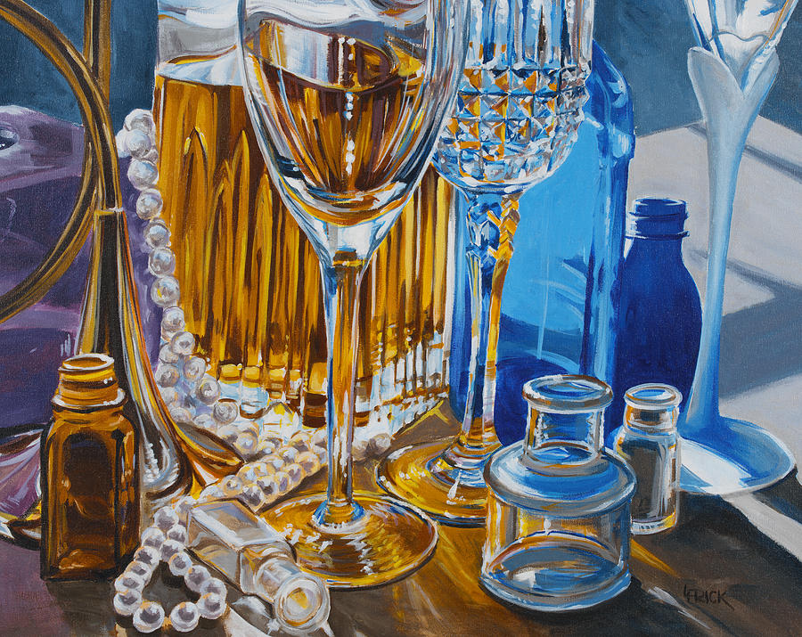 Mary Lou's Bottles Painting by Lisa Frick - Fine Art America