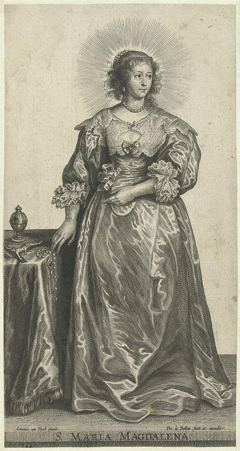 Musical Instrument Drawing - Mary Magdalene As Richly Dressed Woman For Conversion by Pieter De Bailliu I And Anthony Van Dyck And Pieter De Bailliu I