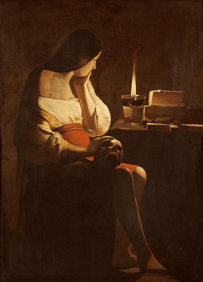 Mary Magdalene With A Night Light C1640 35 Oil On Canvas Photograph 