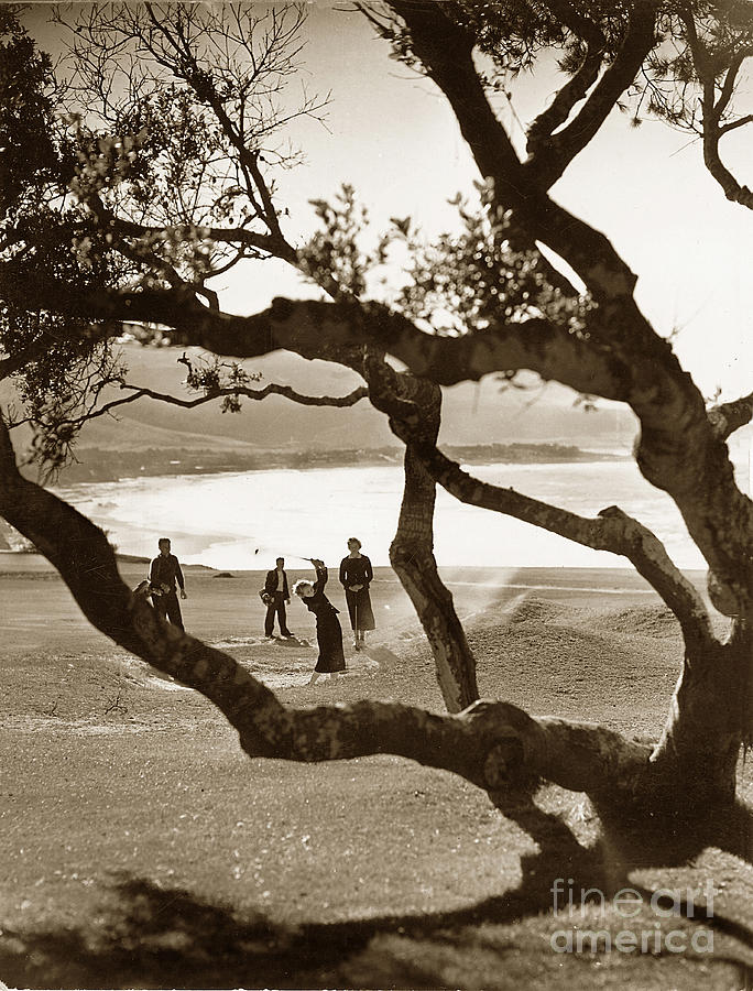 Golf Photograph - Mary Morse at the 13th Hole daughter of S F B Morse Circa 1935 by Monterey County Historical Society