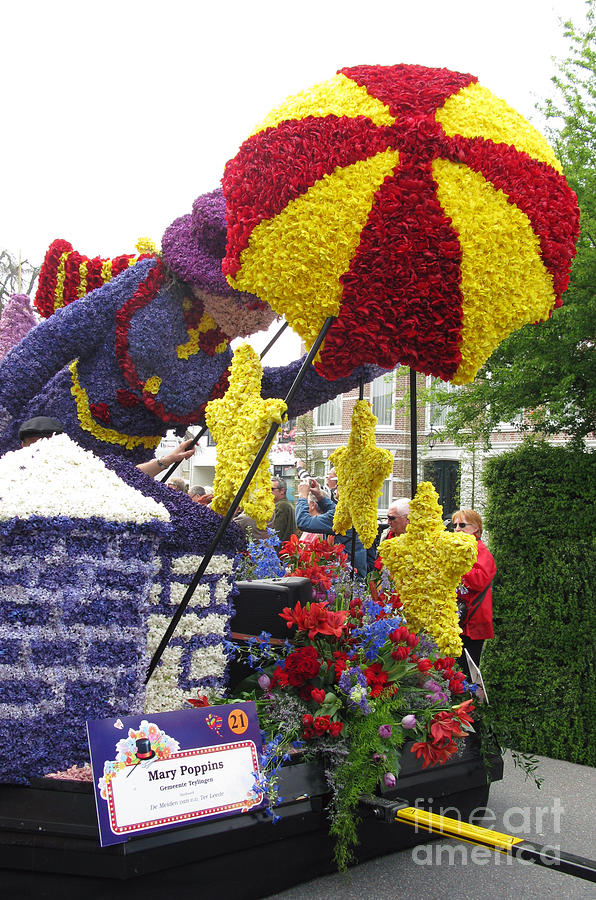 Flower Photograph - Mary Poppins. Flower Parade. Blumencorso Holland 2011 by Ausra Huntington nee Paulauskaite