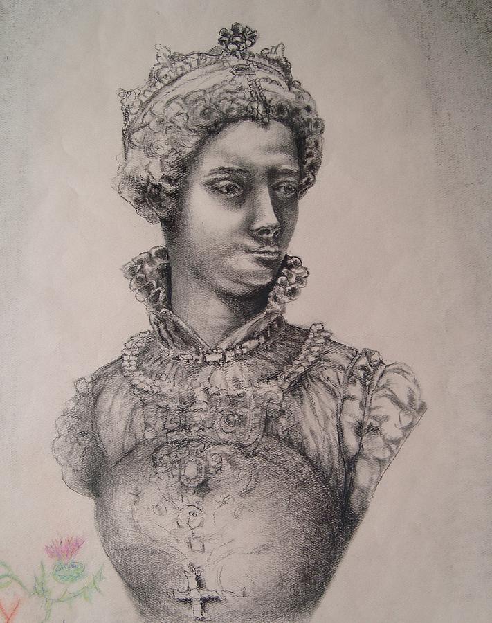 Mary Queen of Scots Drawing by Karen Coggeshall