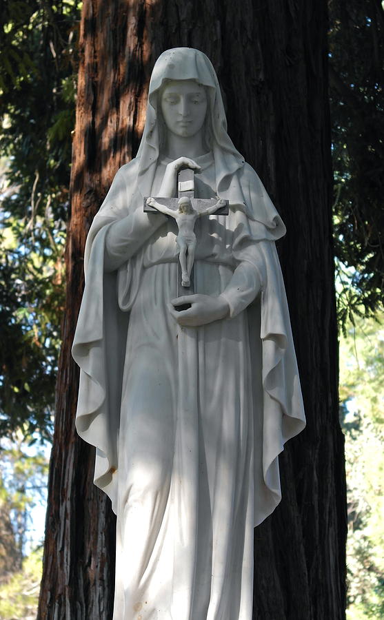 Mary Statue Photograph - Mary Reveals the Crucifix by Michele Myers