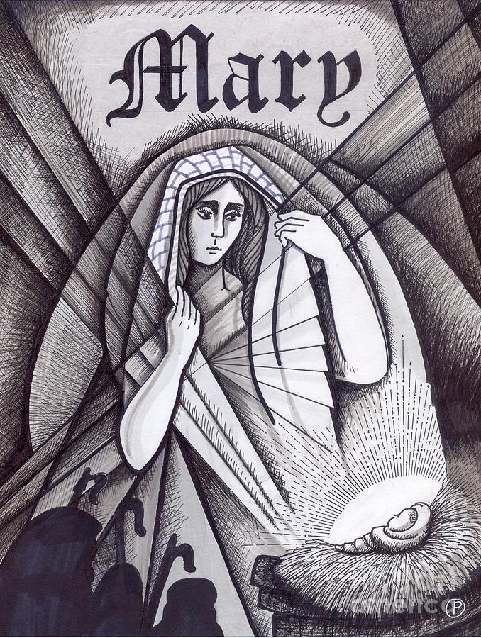 Surrealism Painting - Mary The Mother Of Jesus by Peter Olsen Surrealism Painting - Mary The Mother Of Jesus by Peter Olsen