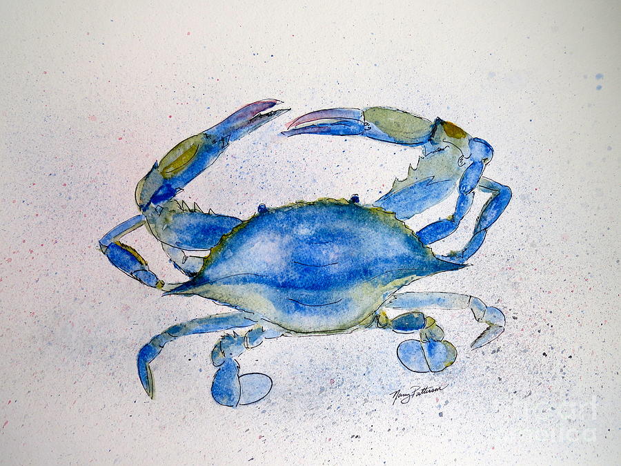 Maryland Blue Crab  Painting by Nancy Patterson