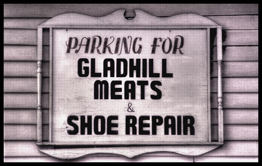 Maryland Country Roads - Some Things Just Dont Go Together No. 1 - Gladhill Meats and Shoe Repair Photograph by Michael Mazaika