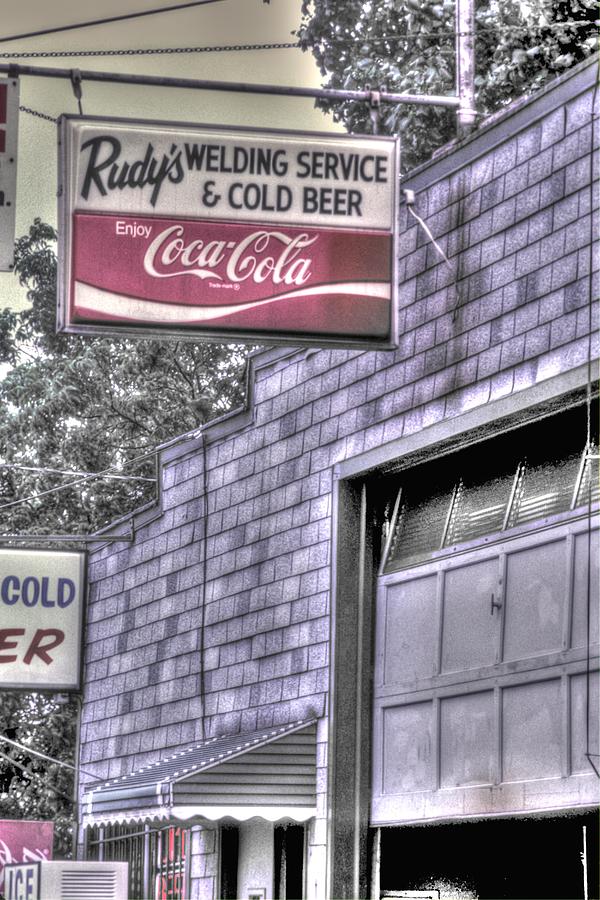 Maryland Country Roads - Some Things Just Go Together No. 1 - Rudys Welding and Cold Beer Photograph by Michael Mazaika