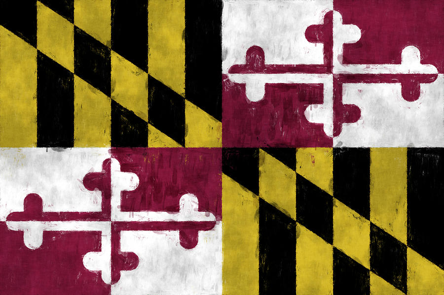 Flag Digital Art - Maryland Flag by World Art Prints And Designs