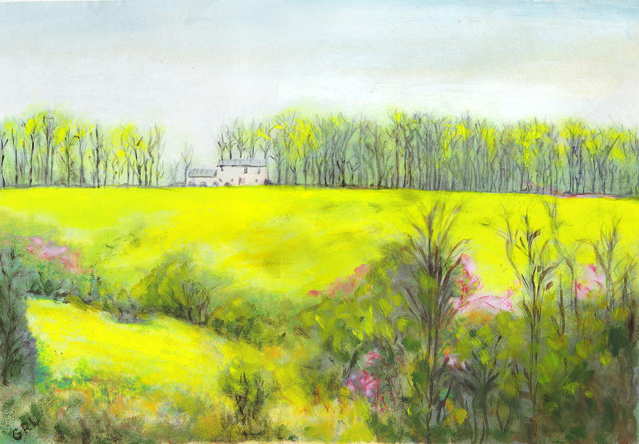 Maryland Landscape Springtime Rt40 East Original Painting Painting by G Linsenmayer