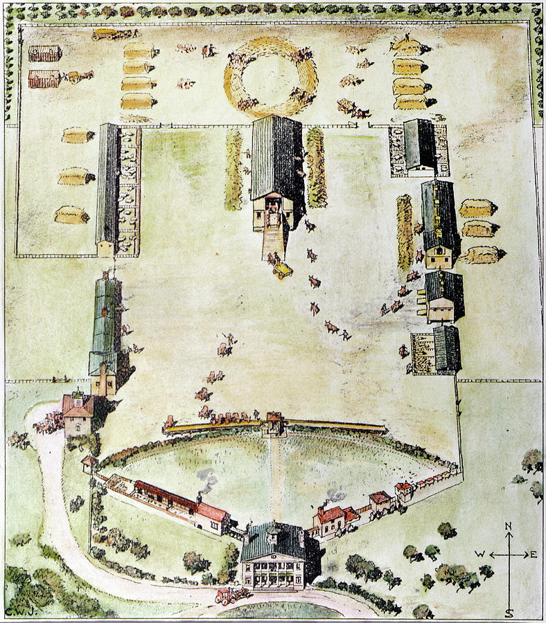 Maryland Plantation Drawing by Granger