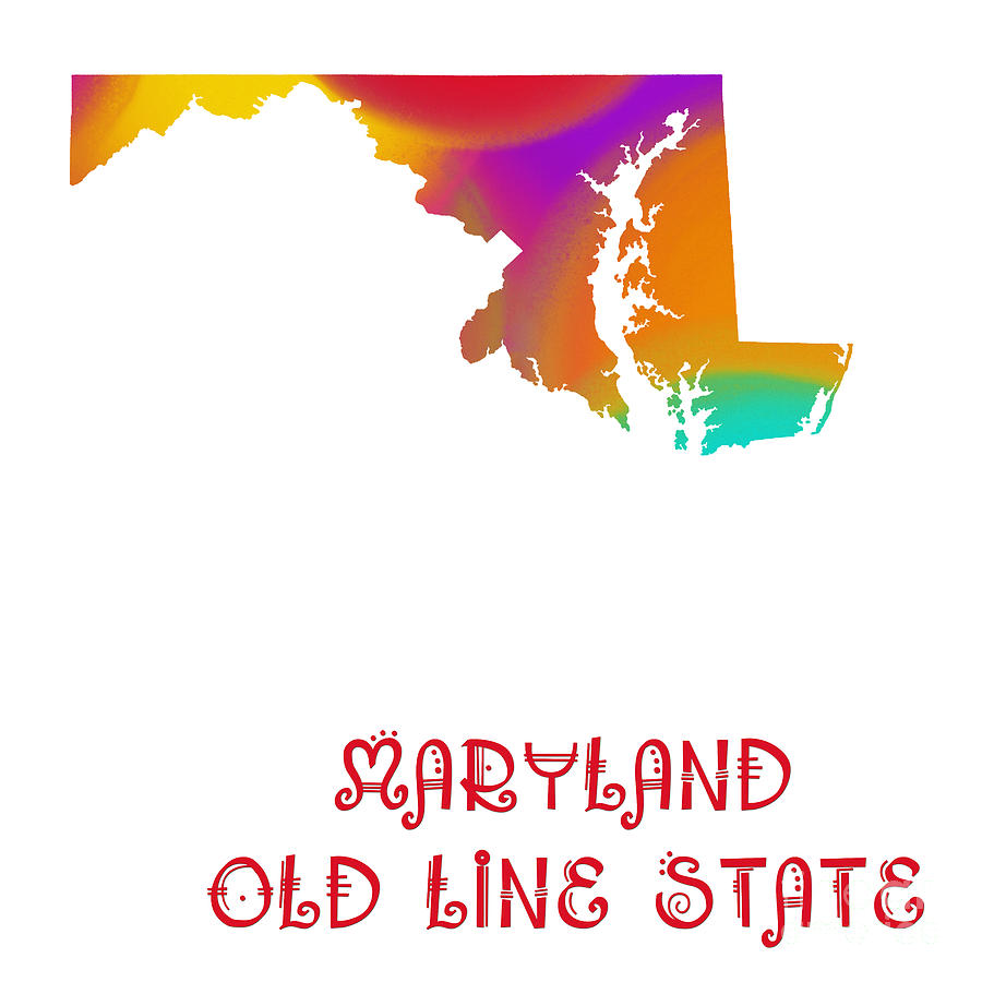Maryland State Map Collection 2 Digital Art by Andee Design