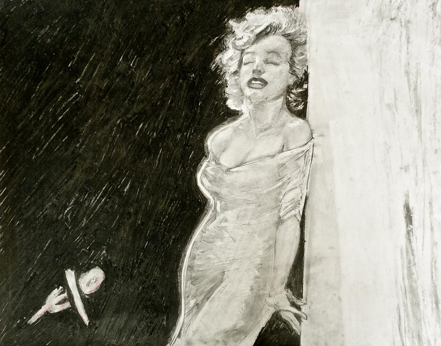 Charcoal Drawing - Marylin Monroe by Eric EPOTE