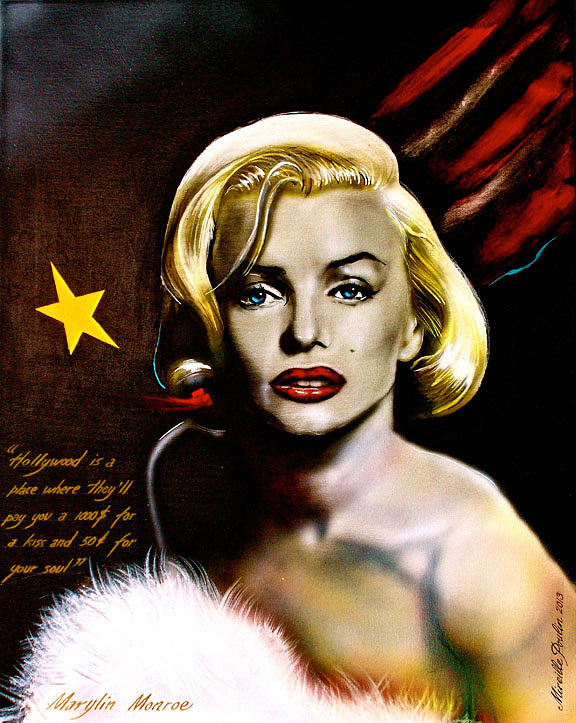 Acress Painting - Marylin Monroe by Mireille  Poulin