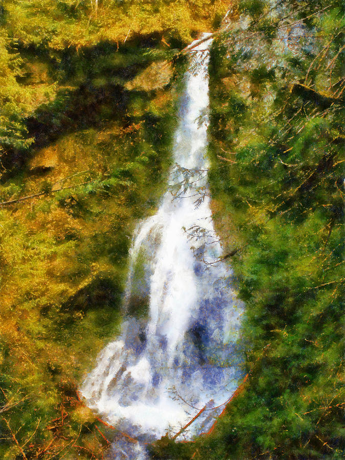 Marymere Falls Digital Art by Kaylee Mason