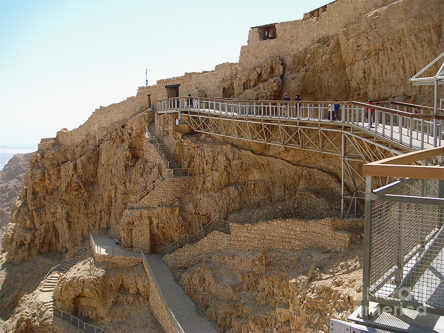 Masada. Israel. The bridge to the top of Masada. Photograph by Robert Birkenes