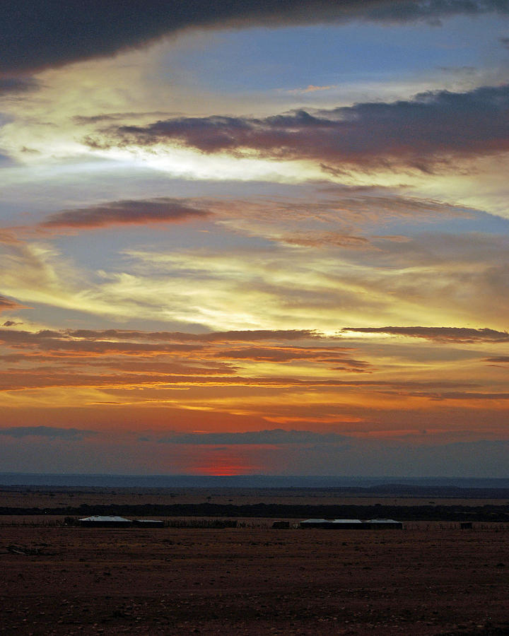 Masai Sunset Photograph by Pamela Peters
