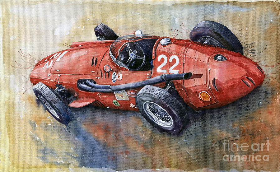 Classic Car Painting - Maserati 250 F 1957  by Yuriy Shevchuk