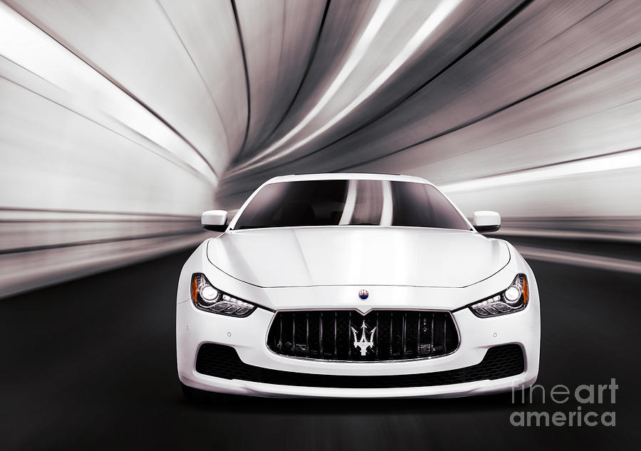 Maserati Ghibli S Q4 luxury car in a tunnel Photograph by Maxim Images Exquisite Prints