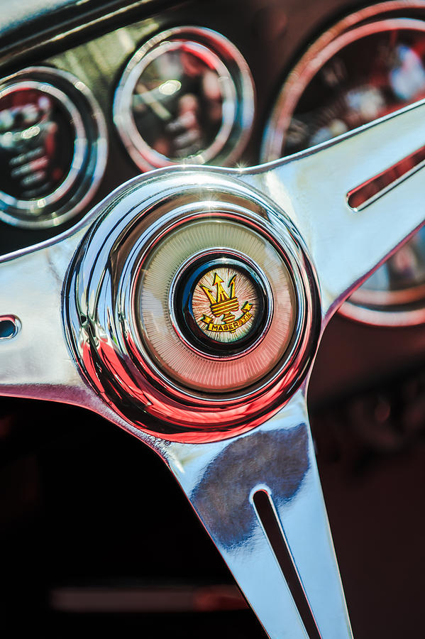 Maserati Steering Wheel Emblem Photograph by Jill Reger