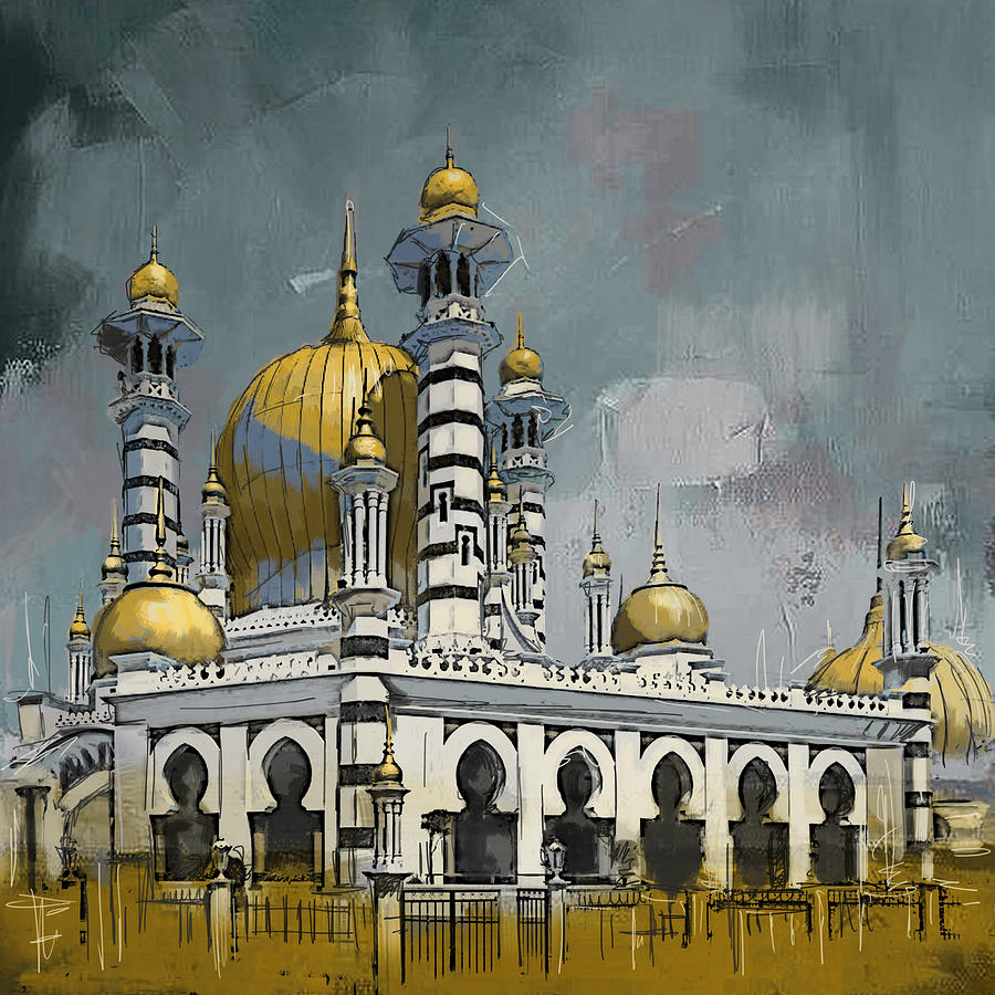 Masjid Ubudiah Painting by Corporate Art Task Force
