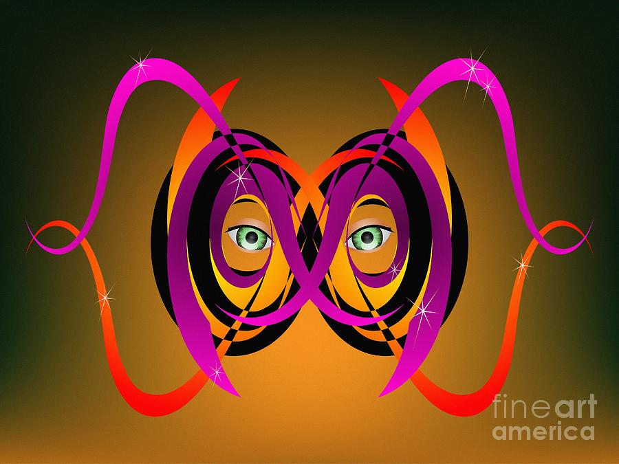 Mask in Purple and Orange Digital Art by MM Anderson