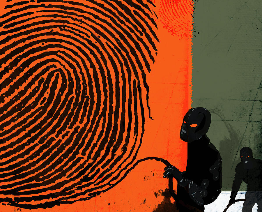 Masked Robbers Stealing Fingerprint Photograph by Ikon Ikon Images