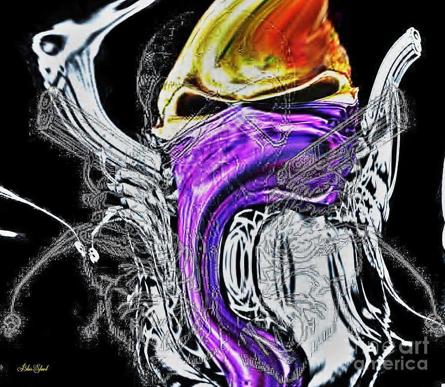 Masked Skull in Abstract Digital Art by Blair Stuart