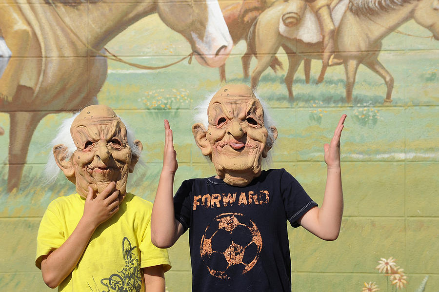 Masks and Murals in Big Timber Montana Photograph by Mary Lee Dereske