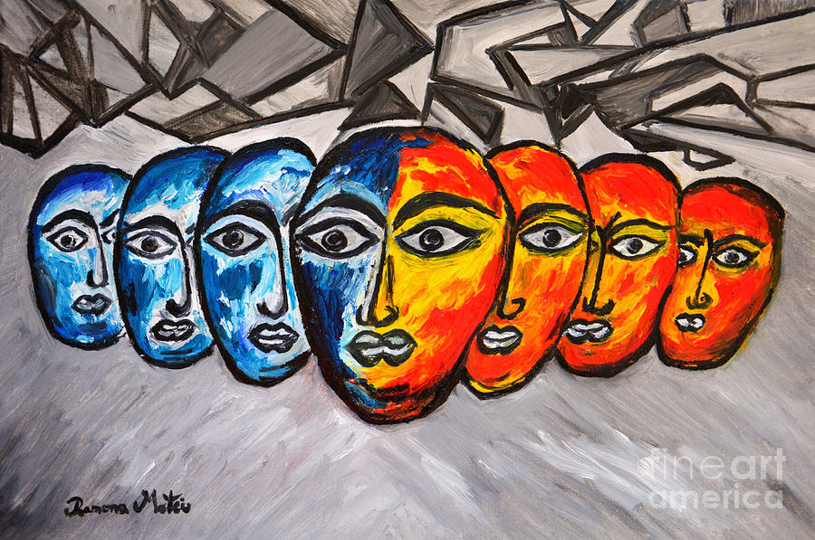 Masks Painting by Ramona Matei