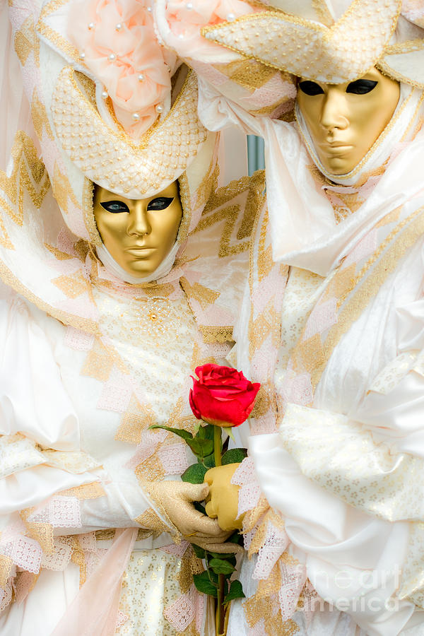 Masks with rose - Carnival Photograph by Luciano Mortula