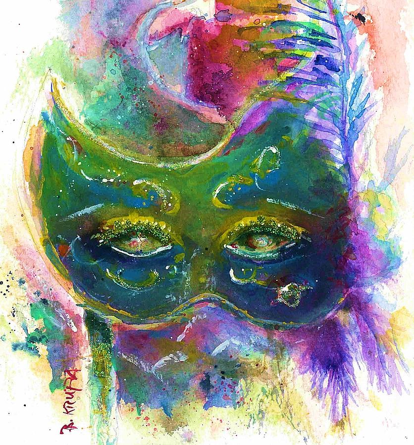 Masquerade - Guess Who I Painting by Bernadette Krupa