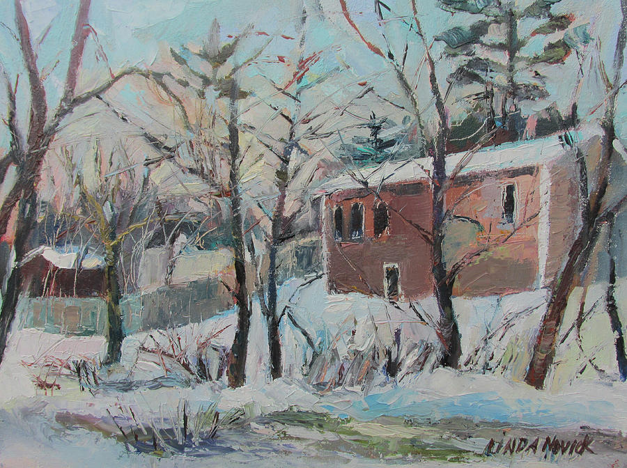 Massachusetts Snowfall Painting by Linda Novick