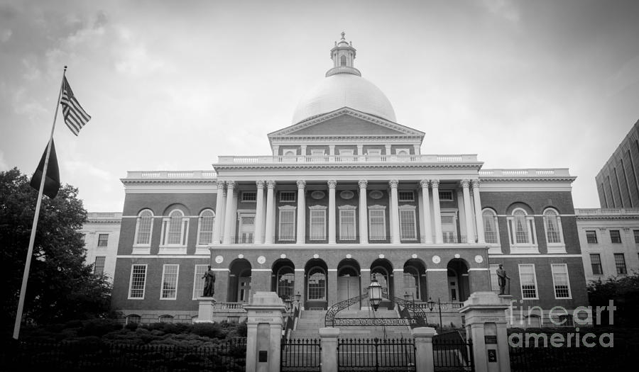 Massachusetts State House Black and White Photograph by Andrea Anderegg