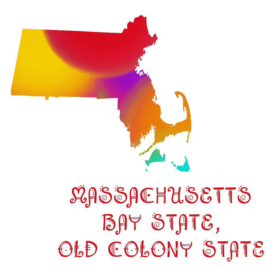 Massachusetts State Map Collection 2 Digital Art by Andee Design