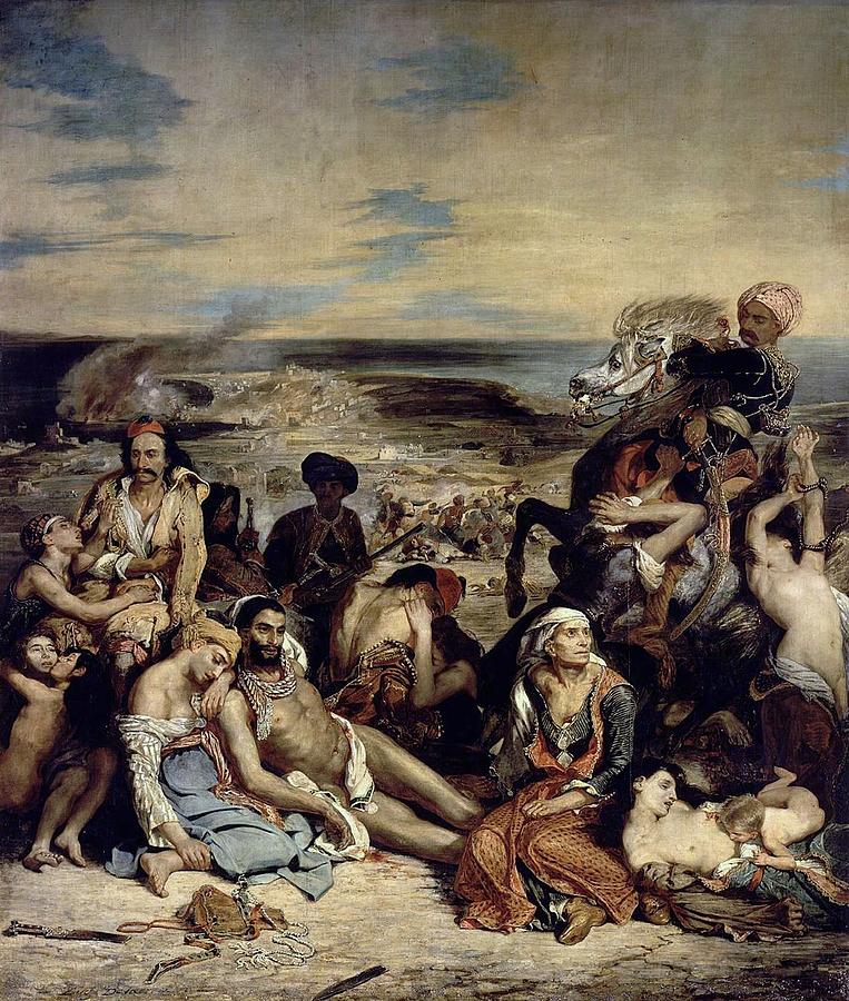 Eugene Delacroix Painting - Massacre at Chios by Eugene Delacroix