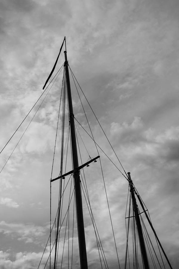 Mast on Clouds in Black and White Photograph by Photographic Arts And Design Studio