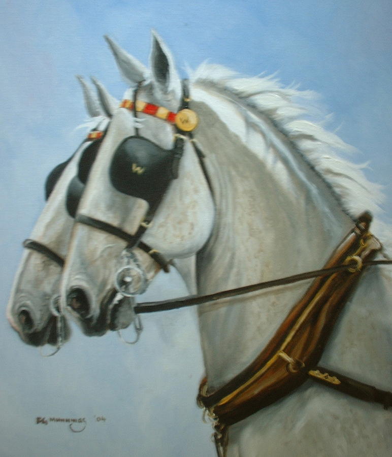 Carriage Horse Painting - Master and Commander by Beth Munnings