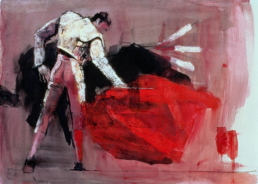 Bull Painting - Matador by Mark Adlington