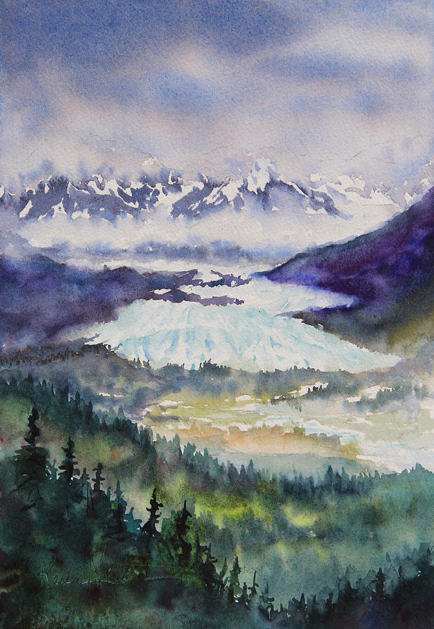 Nature Painting - Matanuska Glacier by Karen Mattson