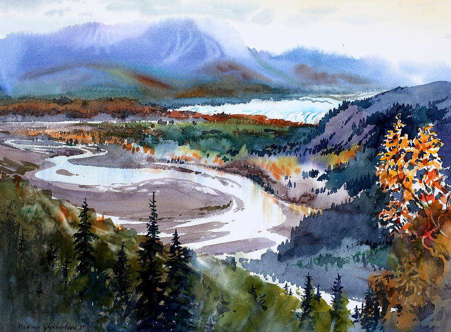 Matanuska Glacier Painting by Vladimir Zhikhartsev