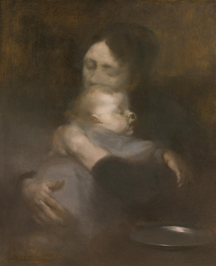 Maternity. Tenderness Painting by Eugene Carriere