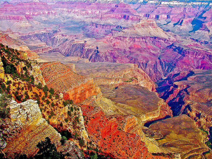 Mather Point View From South Rim Of Grand Canyon Arizona Photograph By