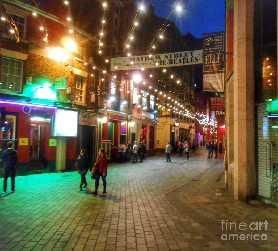 Mathew Street at Night Photograph by Joan-Violet Stretch