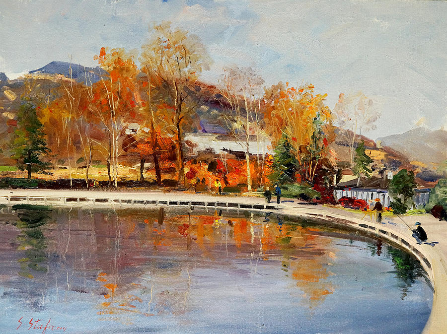 Lake Painting - Matka Shkup - Skopje by Sefedin Stafa Lake Painting - Matka Shkup - Skopje by Sefedin Stafa